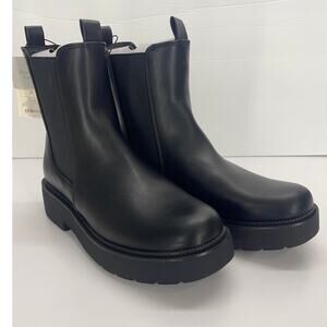 A New Day Faux Leather Chelsea Boots Block Heel Memory Sz 11